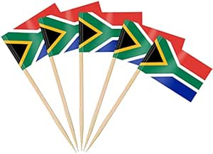 South African Flag Toothpicks, South African Flag Cupcake Toppers (100)